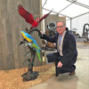 Solid Bronze Sculptures Macaw Parrots 138cm Colour BI 72